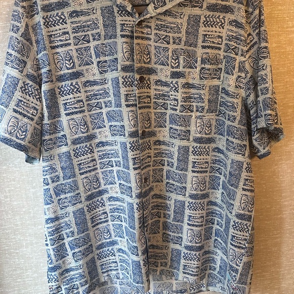 Blue Patterned Men's Shirt Havana Jim Size Large - Picture 6 of 7
